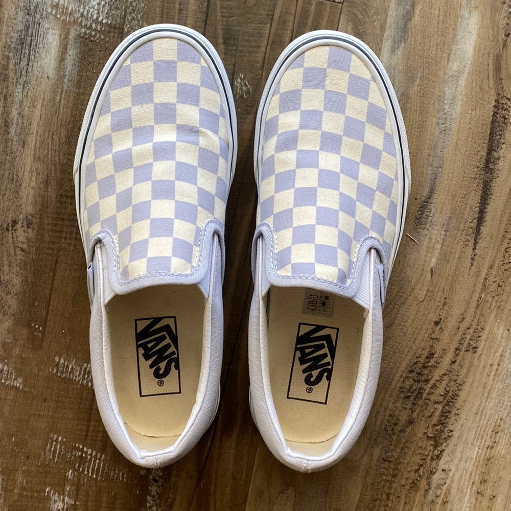 Checkered Vans Slip Ons